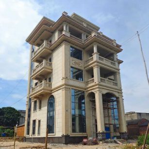 上饶 黄金麻花岗岩石材别墅外墙干挂搭配（雕花栏杆花瓶柱门楼罗马柱）