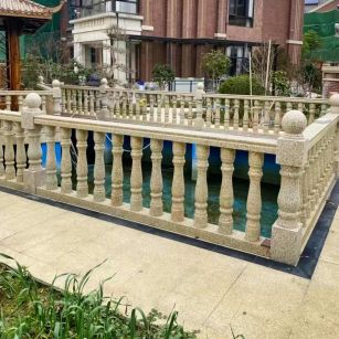 上饶黄金麻花岗岩石材栏杆，扶手，将军柱，花瓶柱