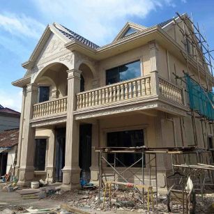 上饶 黄金麻花岗岩石材私人别墅雕花门楼柱阳台栏杆