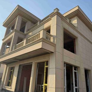 上饶 黄金麻花岗岩石材荔枝面外墙干挂效果展示