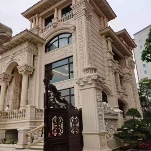 上饶 黄金麻花岗岩别墅外墙干挂效果展示