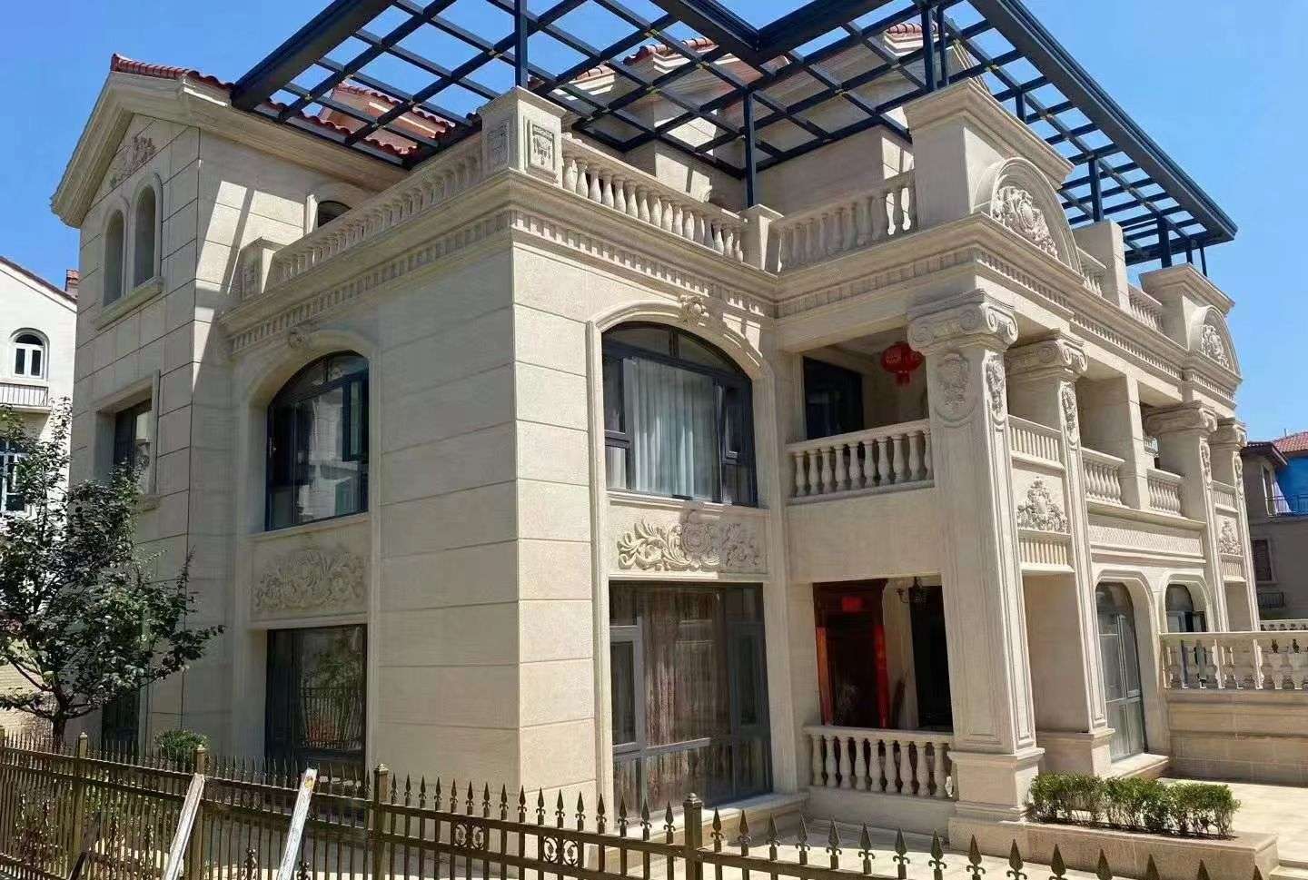 上饶 黄金麻花岗岩荔枝面别墅外墙干挂