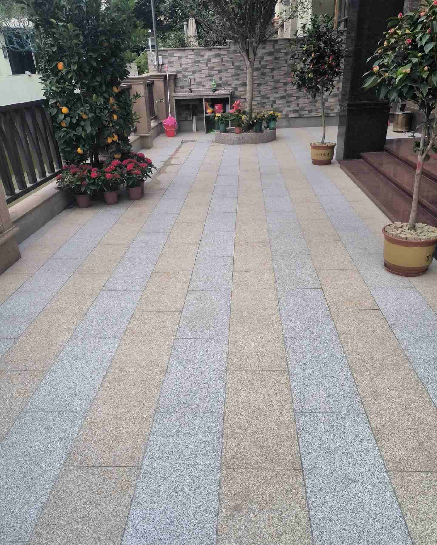 上饶 黄金麻白麻荔枝面庭院铺装展示